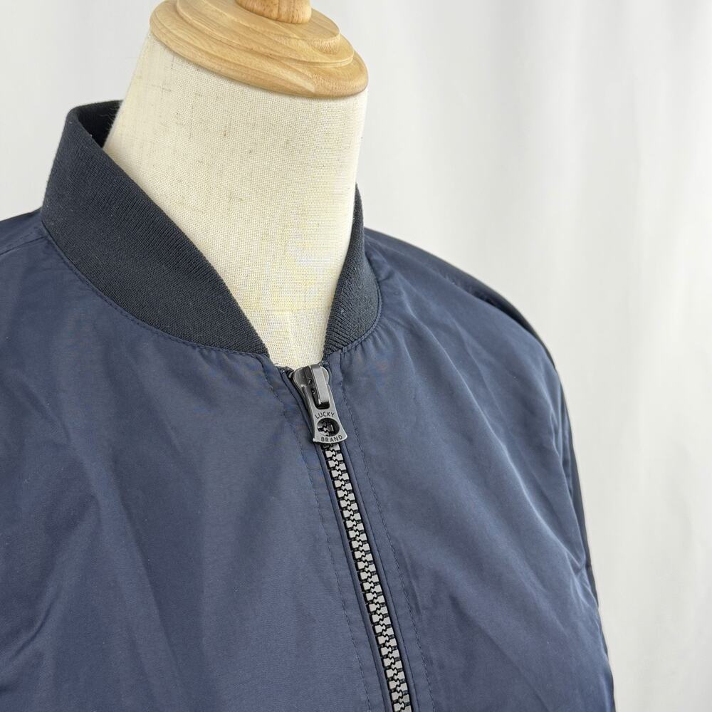 Lucky Brand Men’s Lightweight Bomber Jacket Navy Mesh Lined Size Medium - Picture 5 of 9